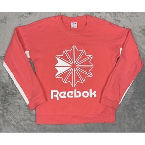 Reebok Classics Women's Heritage Crew Starcrest Sweatshirt‎ Pink XS Ribbed